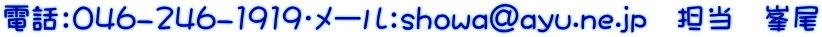 �d�b�F046-246-1919�E���[���Fshowa@ayu.ne.jp�@�S���@����
